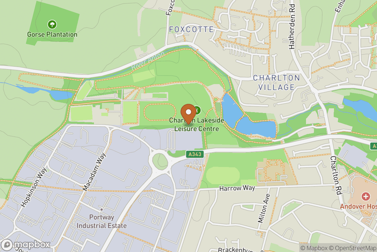 Map showing the location of Andover